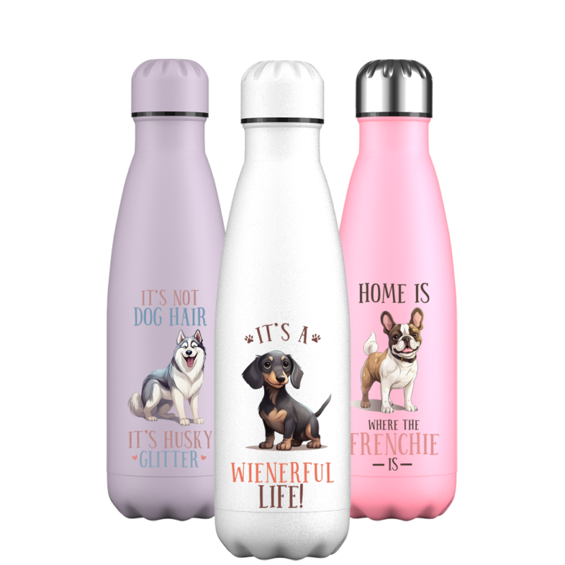 Original Dog Quotes Water Bottles By Breed